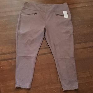 Faux suede pants